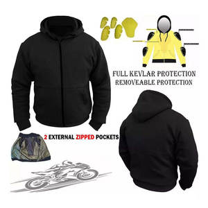 Sweat à capuche moto haut de gamme en polaire pour l'hiver, protection professionnelle pour motard, résistant à l'abrasion, couleur unie - Product Image 1