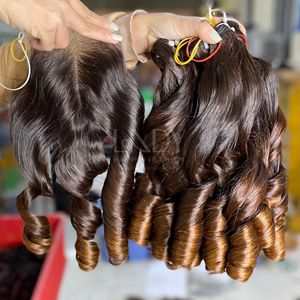 Ensemble d'extensions de cheveux de qualité supérieure avec fermeture, couleur personnalisée de vrais cheveux humains - Product Image 5