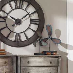 Vintage kim loại cánh quạt điêu khắc thiết lập của 2 hải lý trang trí nghệ thuật cho nhà, văn phòng, hoặc thanh trang trí nội thất - Product Image 2