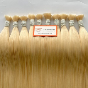 Vente en gros d'extensions de cheveux humains vierges 100% blond vietnamien brut droit SDD extrémités épaisses en vrac - Product Image 1
