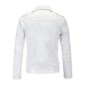 Veste en cuir à revers automne/hiver pour hommes vêtements de travail imperméables en cuir PU épais surdimensionné mince combinaison de moto - Product Image 4