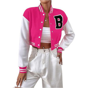 Élégant femmes varsité veste 2025 tendance surdimensionné Bomber veste personnalisé Letterman gros collège Style mode Streetwear - Product Image 1