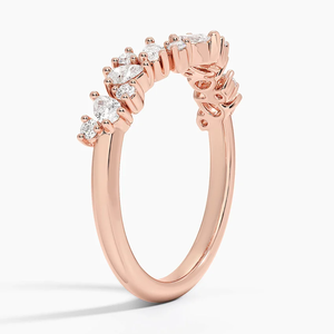 Anillo fino de oro SIMPEL de 10K para uso diario, banda curva, regalo de boda para su anillo de compromiso con diamante cultivado en laboratorio de corte redondo - Product Image 6
