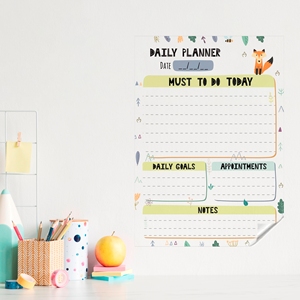 Dry-Erase 2024 Daily Planner Organizer Model-15 Reusable Durable Polystyrene Static Electricity Holding <b>Whiteboard</b> Wood Metal - Product Image 2