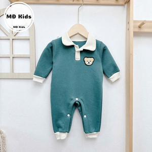 OEM Manufacture Knitted Baby Rompers Good Spandex <b>Covered</b> Button Crew Neck <b>Clothes</b> Kids Cotton Fabric 0-3 Months-Vietnam No05 - Product Image 5