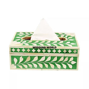 Luxury Wood <b>Tissue</b> Box Classic Green Powder Coated Stylish Handmade Top Selling Kitchenware New Wholesale Wooden <b>Tissue</b> Box - Product Image 1