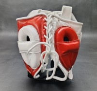 Protector de Cabeza para Entrenamiento de Boxeo, Profesional, de Cuero Genuino, Duradero, Ajustable con Cordones, Equipo de Protección, Venta al Por Mayor de Fábrica