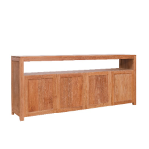 Buffet moderne à 4 portes avec armoires de rangement et étagères, couleur personnalisée et matériau en bois de teck - Product Image 2
