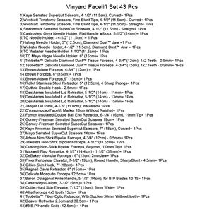 Juego básico de cirugía plástica profesional al por mayor, 43 Uds., Manual de acero inoxidable, Kit de instrumentos para cirugía General Vinyard Facelift - Product Image 2