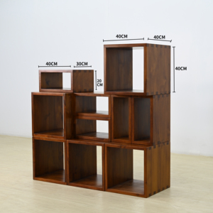 Độc đáo và phong cách tếch kệ sách với linh hoạt và Modular vuông cho nghiên cứu phòng, văn phòng và phòng khách - Product Image 4