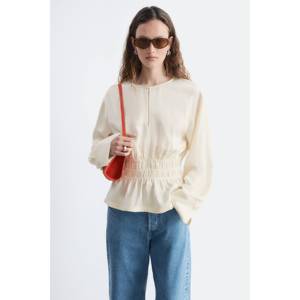 Blusa de Lino Bordada de Estilo Vintage para Mujer, Tops Cortos Casuales con Decoración de Encaje, Tejido de Algodón, Moda de Verano - Product Image 1