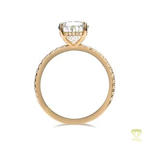 Bague de fiançailles Moissanite de qualité supérieure en argent sterling taillé émeraude bijoux élégants pour cadeau de proposition de fiançailles - Product Image 3