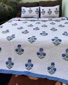 Drap de lit king Size | Double drap de lit | Main bloc motif imprimé reine pur coton drap de lit couverture Boho doux drap de lit - Product Image 2