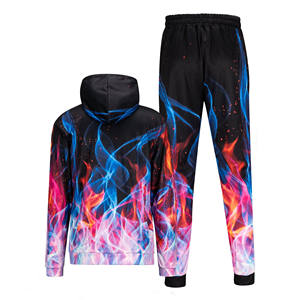 Custom Sublimation Printed Men Tracksuit Set OEM Breathable Polyester Fleece Hoodie & Jogger Sweat Suit Winter - Product Image 2