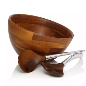 Juego de cubiertos de metal de dos nuevo diseño juego de cubiertos con mango de madera nuevo servidor de ensalada para ensalada nuevo juego de cubiertos duradero de gran venta - Product Image 5