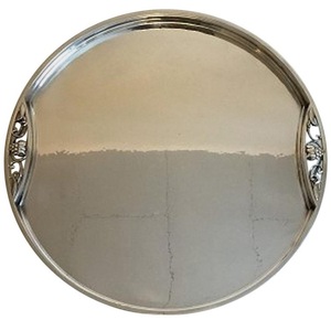 New Arrival Looking Round Shape for Home Hotel Dinnerware Food Serving Dish Trays Gold Plated Finishing Metal Serving Tray - Product Image 6