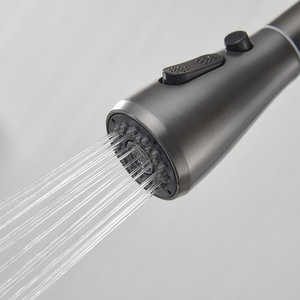 Grifo de Cocina Moderno Fontastock de un Solo Nivel, de Acero Inoxidable y Cerámica, en Forma de C, Contemporáneo, Montado en la Pared, Giratorio, Color Gris - Product Image 4