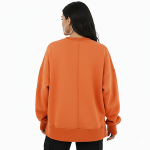 Fabrication sur mesure sweat-shirt pour femme 100% coton matériel automne/hiver porter solide impression de logo personnalisé - Product Image 6