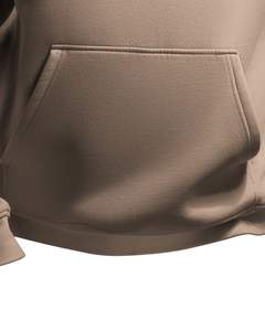 <b>Men</b> Beige Pullover <b>Hoodie</b> with Kangaroo Pocket Adjustable Drawstrings Soft Fleece Fabric Casual Streetwear Sweatshirt - Product Image 6