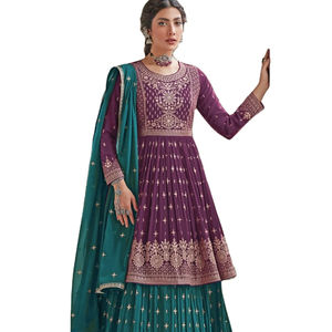 Dernier modèle de Lehenga Choli en Georgette par Fab Zone, vêtements de fête pour femmes avec broderie et travail de séquence - Product Image 1