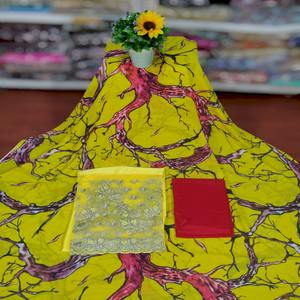 Robe de soirée de mariage pour filles en coton, imprimée numériquement, jacquard Dirac, tissu uni effet slub, écologique, de luxe, très demandée, fabriquée en Allemagne - Product Image 1