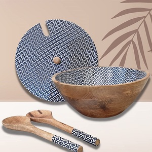 Tazón para servir de fruta y ensalada grande ecológico de alta calidad, masa de madera desechable, madera tejida, comida de uso doméstico altamente duradera - Product Image 6