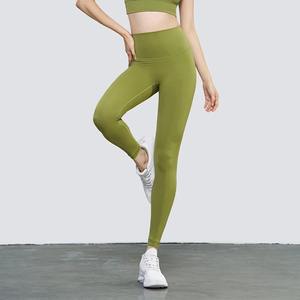 Mallas de gimnasio de cuerpo entero de cintura alta personalizadas al por mayor, mallas de Yoga de 100% algodón con bolsillos, estilo informal tejido transpirable para mujer - Product Image 3