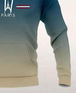 Sweat à capuche pour homme de qualité supérieure, ultra confortable et douillet, 100% coton, uni, teint et brodé avec impression numérique pour l'hiver - Product Image 2