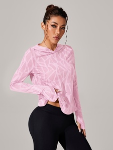 OEM ODM Women's Slim Fit Full Sleeve Breathable Embroidery Yoga Gym Fitness Long Sleeve Zip <b>Workout</b> <b>Jacket</b> - Product Image 2