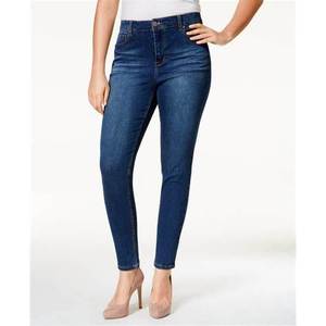 Jeans Skinny Cropped a Vita Alta da Donna Celebrity Pink, Taglia 16, in Denim Blu con Decorazione a Bottoni, Stile Semplice e Lavabile - Product Image 1