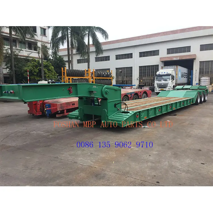 Nhà Máy Cung Cấp Thủy Lực Có Thể Tháo Rời Nối Dài 3 Trục Cổ Ngỗng Lowbed Xe Tải Bán Trailer