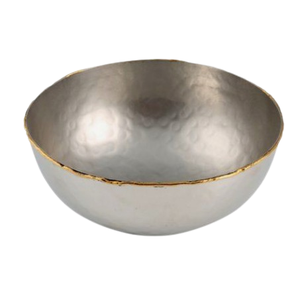 Luxury Golden Finished Hammer <b>Work</b> With Handle Salad Bowl for Hotel Home Restaurant Decorative <b>Table</b> Top Living Room - Product Image 2