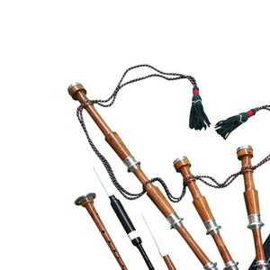 Gaita escocesa de madera de rosa marrón profesional de tamaño completo, monturas plateadas, Gaita Escocesa de madera para uso práctico - Product Image 4