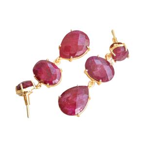 ต่างหูทองเหลืองขายส่ง ประดับอัญมณีแท้ งานทองเหลืองโบราณ สไตล์ทันสมัย พร้อมส่งจำนวนมาก - Product Image 4