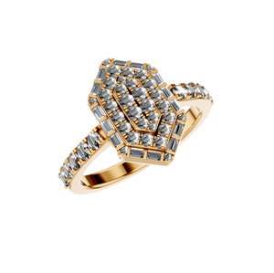 Igi Lab แหวนเพชรสำหรับผู้หญิง, แหวนทรงหกเหลี่ยมทองแท้14K สำหรับงานแต่ง - Product Image 6