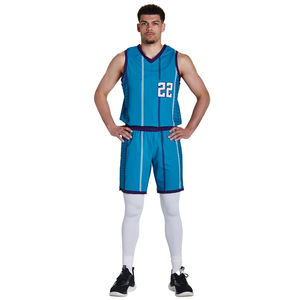 High Quality Lightweight Breathable Quick Dry 100% Polyester Men's <b>Basketball</b> Jersey Shorts Set Reversible Custom Digital Print - Product Image 3