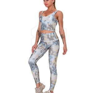 Conjunto de Yoga de sublimación de patrón sólido transpirable 2025 para entrenamientos diarios con características de talla grande a la venta - Product Image 1