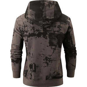 Sudadera con Capucha para Hombre, Estampado de Camuflaje Marrón, Estilo Casual, Ropa de Calle para Invierno - Product Image 3
