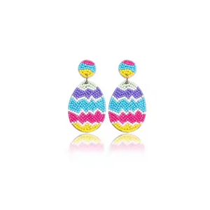 Pendientes de Pascua Hechos a Mano con Cuentas de Primera Calidad, Estilo Clásico, Forma de Huevo Estándar, Accesorios Festivos para Fiestas - Product Image 4