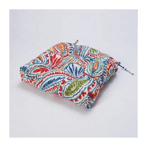 Customizable Organic Cotton Padded Chair <b>Cushions</b> Beige Floral Printed 43x 46cm Anti-Slip New Home <b>Large</b> Digital Logos Hotels - Product Image 6