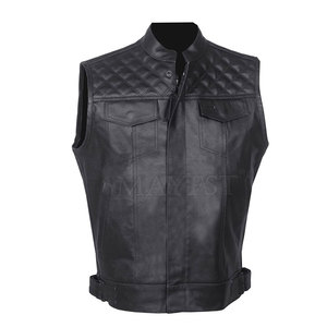Chaleco de cuero genuino transpirable personalizable de alta calidad para hombre, ropa de trabajo exterior de invierno, servicio al por mayor de OEM - Product Image 5