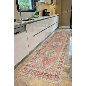 Tapis imprimé : Tapis géométrique vintage de style turc, Tapis en velours de luxe - Product Image 2