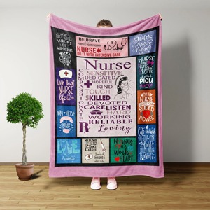Manta de franela barata con estampado personalizado, Lista de Manifestaciones de Enfermeras, vida diaria de enfermería inspiradora, manta extra gruesa de lana coral. - Product Image 6