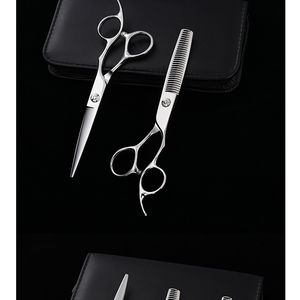 Ensemble de ciseaux de coupe de cheveux de Salon professionnel Logo personnalisé 6/7/8/9 pouces outil de beauté de lame en dents de scie en acier inoxydable - Product Image 4