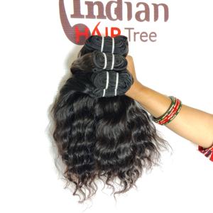 Extensions de cheveux humains Remy vierges non traités du Vietnam, bouclés, à double trame, ondulés naturels, couleur noire, à prix abordable - Product Image 4