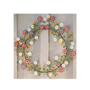 Gold Metal Hand Painted <b>Flower</b> Wreath <b>Decorative</b> <b>Wall</b> Hanging Wreath for Home Front Door <b>Wall</b> <b>Decorative</b> Metal Wreath - Product Image 3