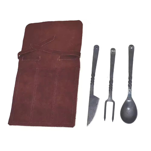 Juego de Cubiertos de Acero Inoxidable para Exteriores, Estilo Vikingo Medieval, Hecho a Mano, Ecológico, con Pulido Espejo, 10 Piezas, Personalizable, con Diseño Único - Product Image 2