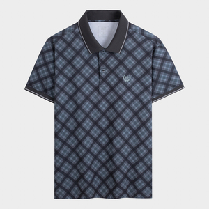 Camisa Informal Elegante de Manga Corta con Estampado Melange para Hombre Insidemen, IPS009AZ-62% Poliéster 33% Algodón 5% Elastano - Product Image 5