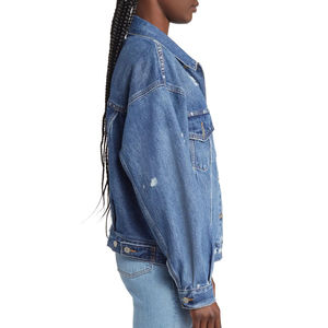 2025 Latest Style Customized Women's <b>Denim</b> <b>Jackets</b> for Autumn Breathable Cotton-Filled for Outdoor & Casual Wear OEM - Product Image 4