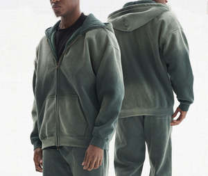 ชุดวอร์มแบบมีฮู้ดโอเวอร์ไซส์โอเวอร์ไซส์สไตล์วินเทจซักได้โลโก้แบบกำหนดเอง - Product Image 3